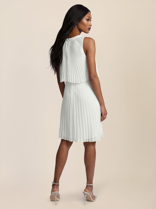 APART Plissiertes Chiffonkleid mit doppellagigem Oberteil | creme image 1