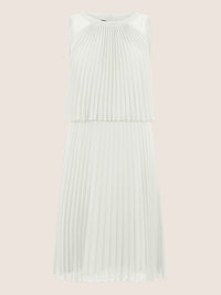 APART Plissiertes Chiffonkleid mit doppellagigem Oberteil | creme