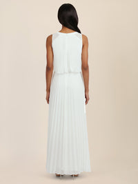 APART Plissiertes Maxikleid mit Doppellagen-Effekt | creme