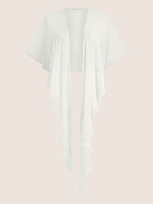 APART Luftiges Chiffon-Stola mit Zipfelsaum | creme image 1