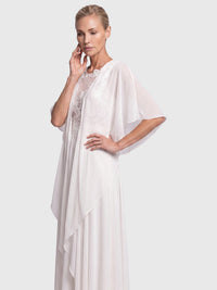 APART Luftiges Chiffon-Stola mit Zipfelsaum | creme