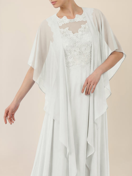 APART Luftiges Chiffon-Stola mit Zipfelsaum | creme image 1