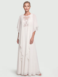 APART Luftiges Chiffon-Stola mit Zipfelsaum | creme