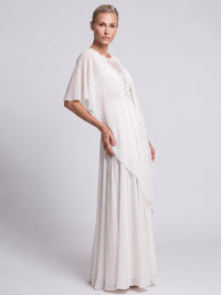 APART Luftiges Chiffon-Stola mit Zipfelsaum | creme