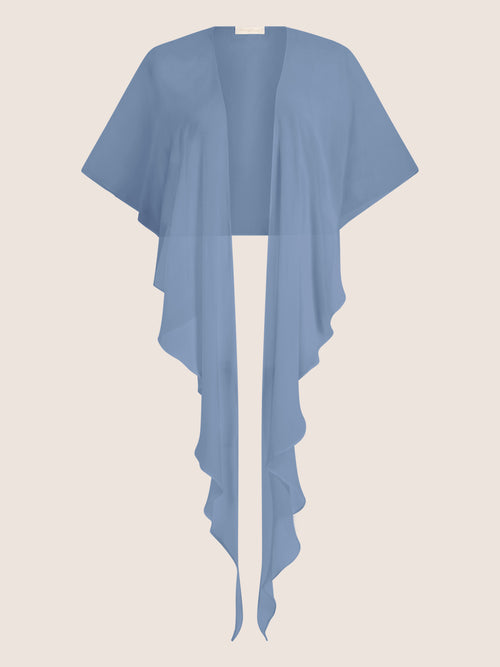 APART Luftiges Chiffon-Stola mit Zipfelsaum | rauchblau image 1