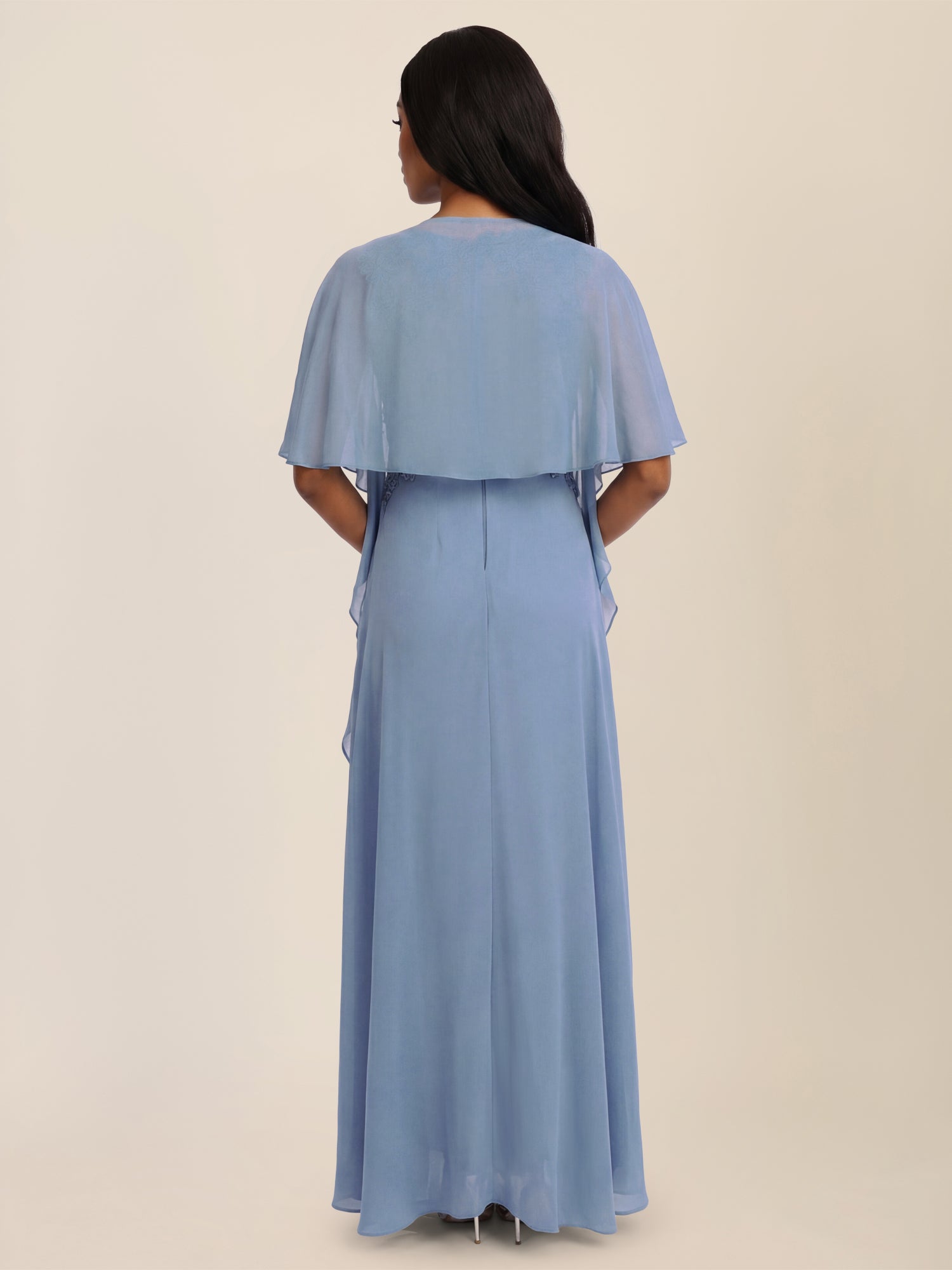 APART Luftiges Chiffon-Stola mit Zipfelsaum | rauchblau