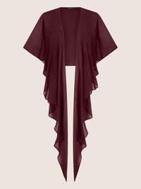 APART Luftiges Chiffon-Stola mit Zipfelsaum | weinrot