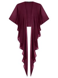 APART Luftiges Chiffon-Stola mit Zipfelsaum | weinrot