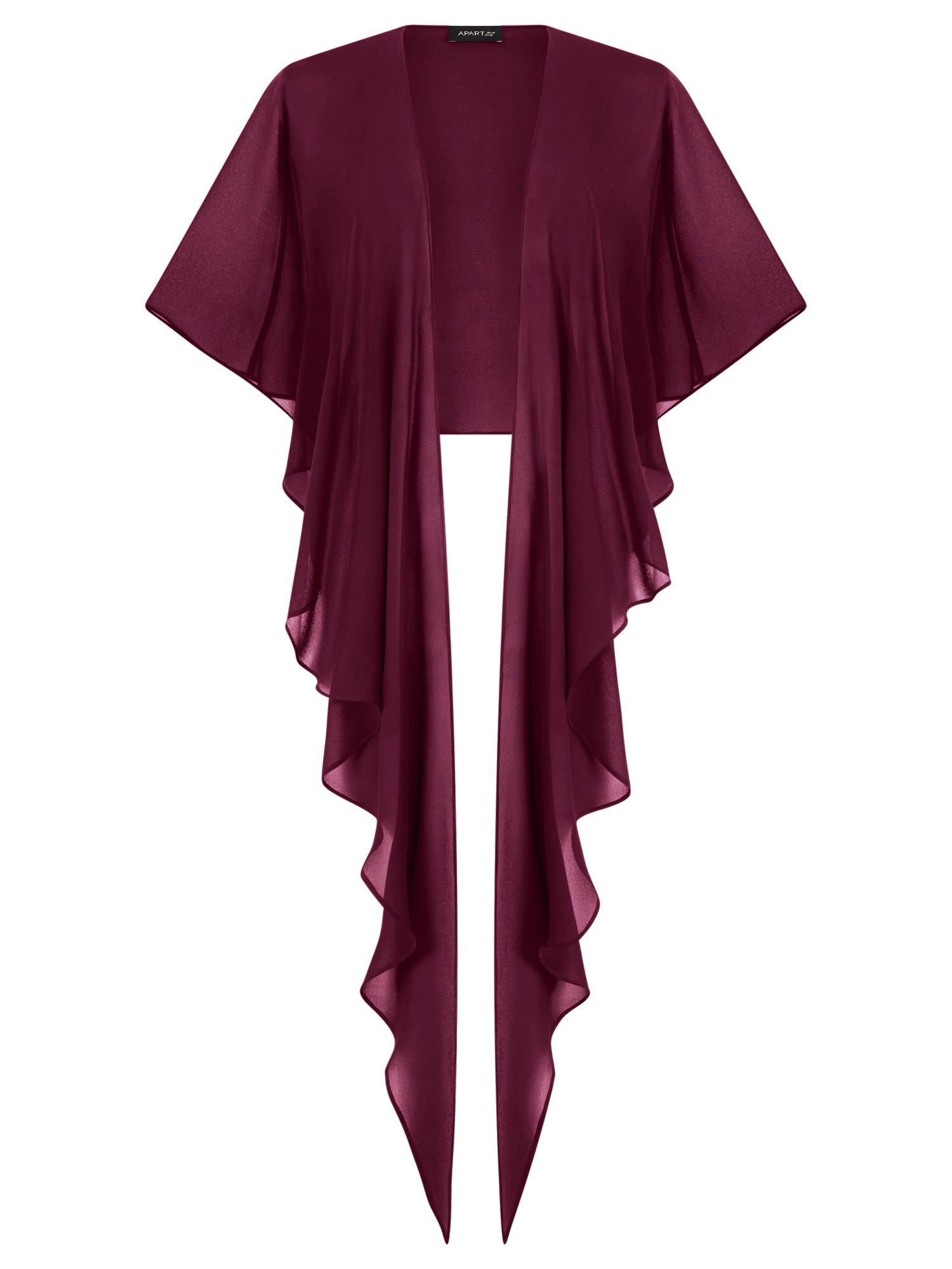 APART Luftiges Chiffon-Stola mit Zipfelsaum | weinrot
