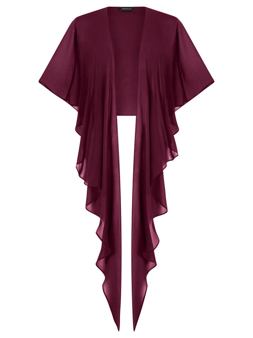 APART Luftiges Chiffon-Stola mit Zipfelsaum | weinrot image 1