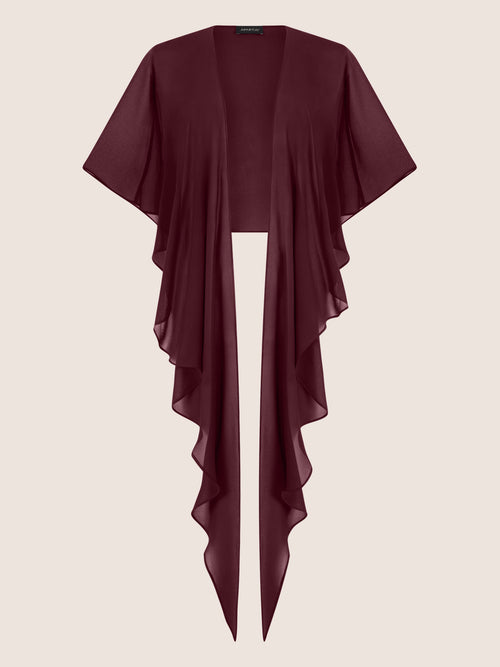 APART Luftiges Chiffon-Stola mit Zipfelsaum | weinrot image 1