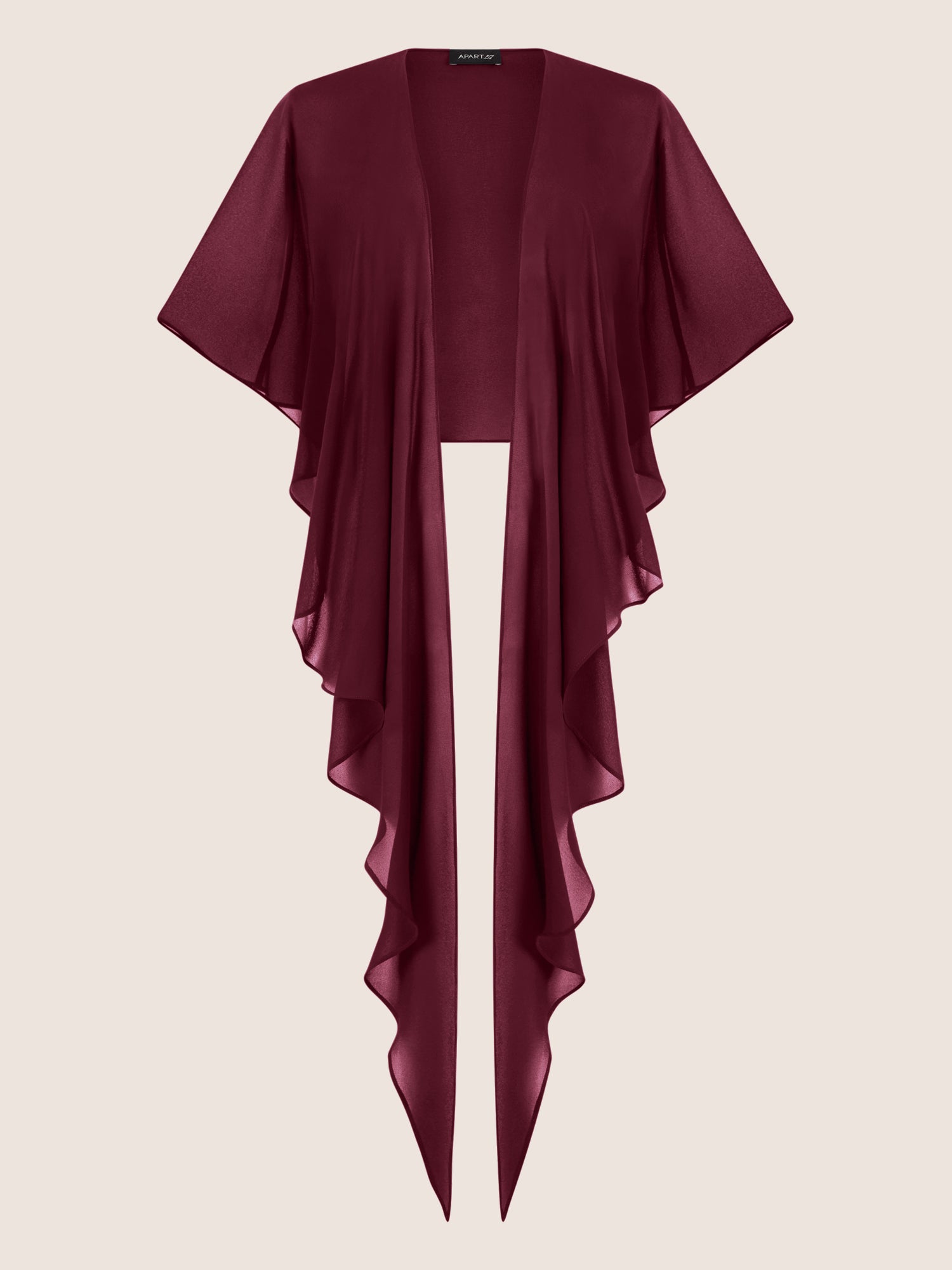 APART Luftiges Chiffon-Stola mit Zipfelsaum | weinrot