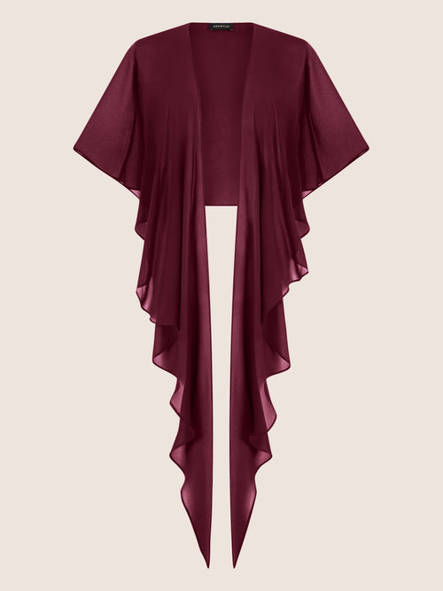 APART Luftiges Chiffon-Stola mit Zipfelsaum | weinrot image 1