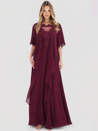 APART Luftiges Chiffon-Stola mit Zipfelsaum | weinrot