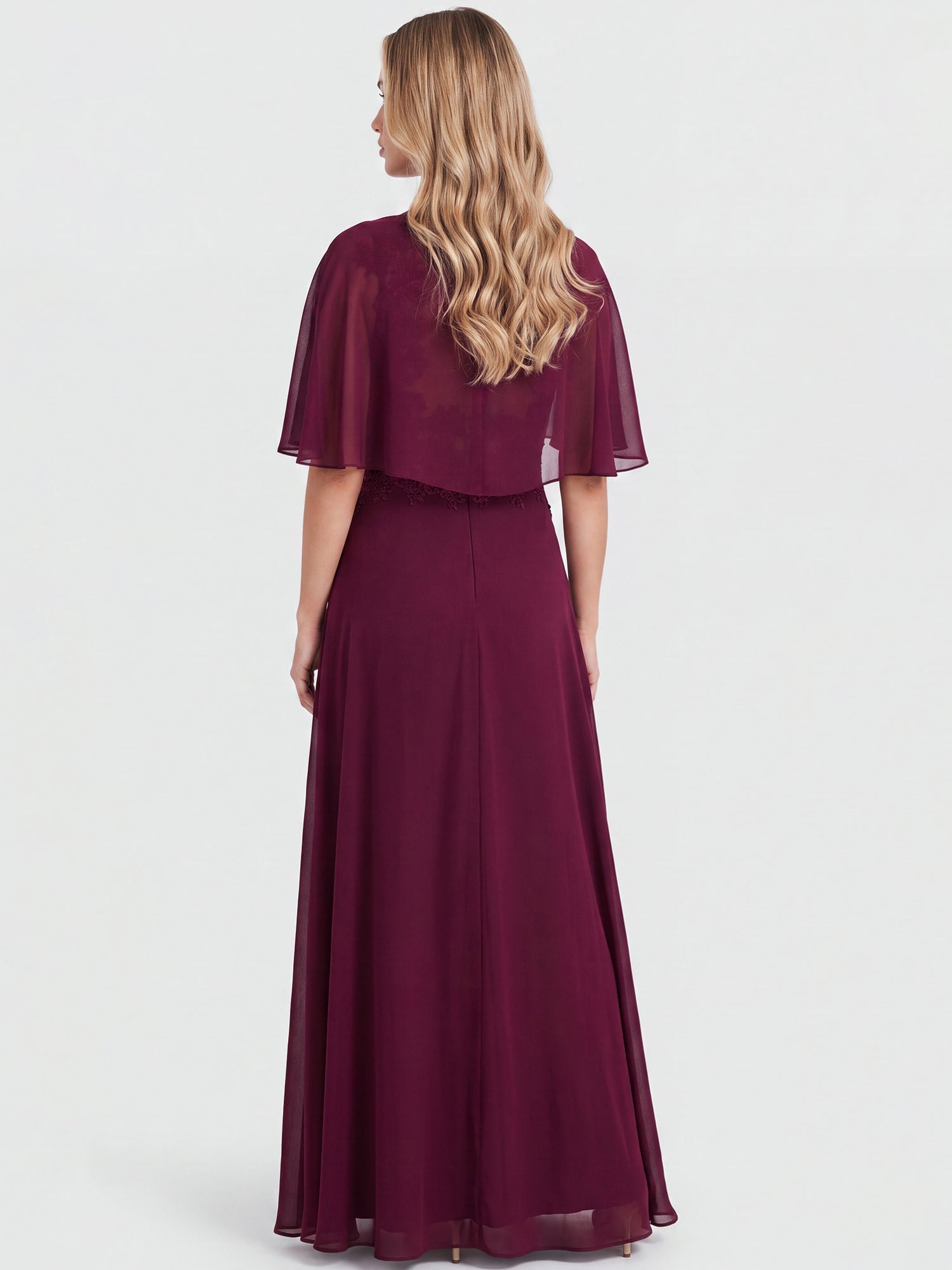APART Luftiges Chiffon-Stola mit Zipfelsaum | weinrot