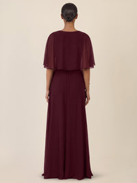 APART Luftiges Chiffon-Stola mit Zipfelsaum | weinrot