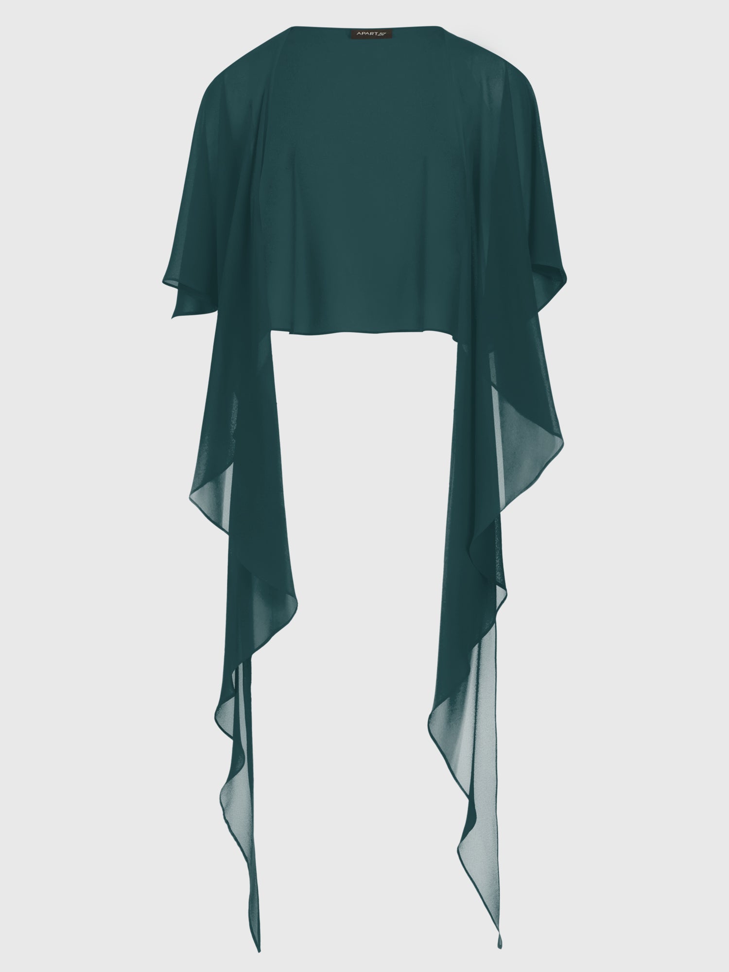 APART Luftiges Chiffon-Stola mit Zipfelsaum | emerald