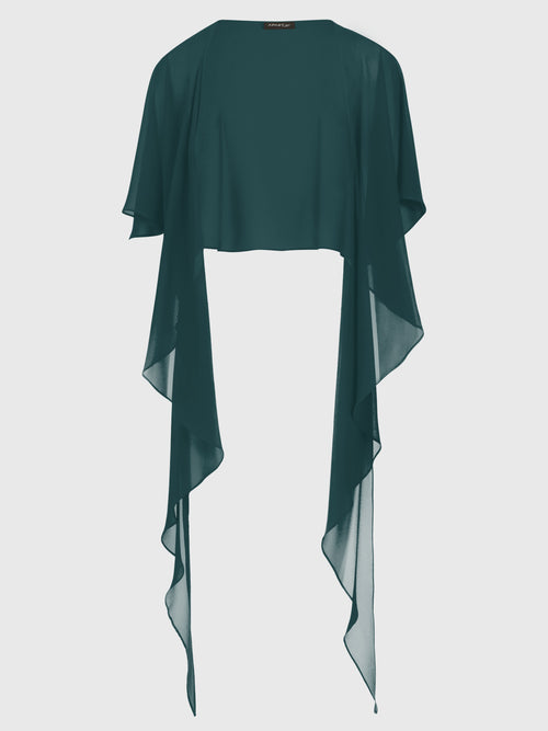 APART Luftiges Chiffon-Stola mit Zipfelsaum | emerald image 1