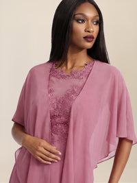 APART Luftiges Chiffon-Stola mit Zipfelsaum | rosé