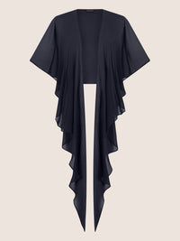 APART Luftiges Chiffon-Stola mit Zipfelsaum | nachtblau