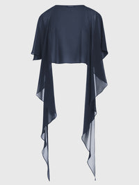 APART Luftiges Chiffon-Stola mit Zipfelsaum | nachtblau