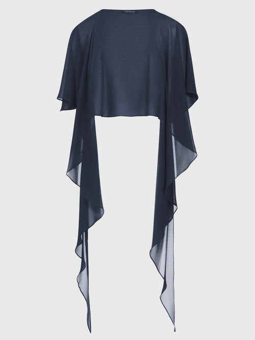 APART Luftiges Chiffon-Stola mit Zipfelsaum | nachtblau image 1