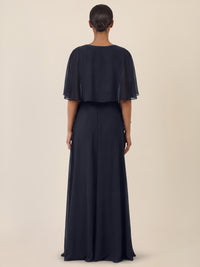 APART Luftiges Chiffon-Stola mit Zipfelsaum | nachtblau