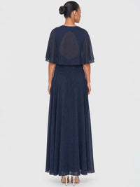 APART Luftiges Chiffon-Stola mit Zipfelsaum | nachtblau