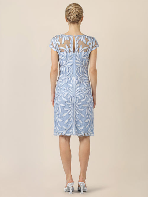 APART Cocktailkleid mit floraler 3D-Stickerei | hellblau-creme image 1