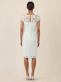 APART Cocktailkleid mit floraler 3D-Stickerei | creme