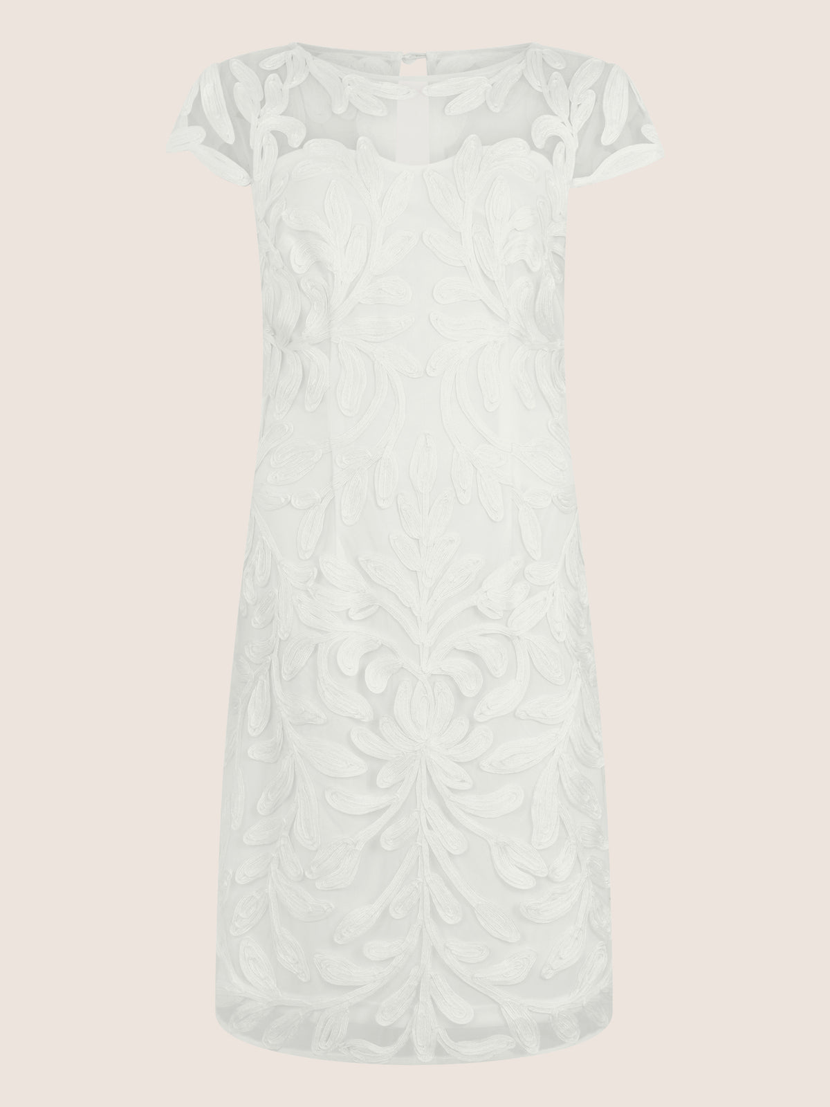 APART Cocktailkleid mit floraler 3D-Stickerei | creme