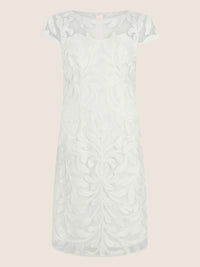 APART Cocktailkleid mit floraler 3D-Stickerei | creme