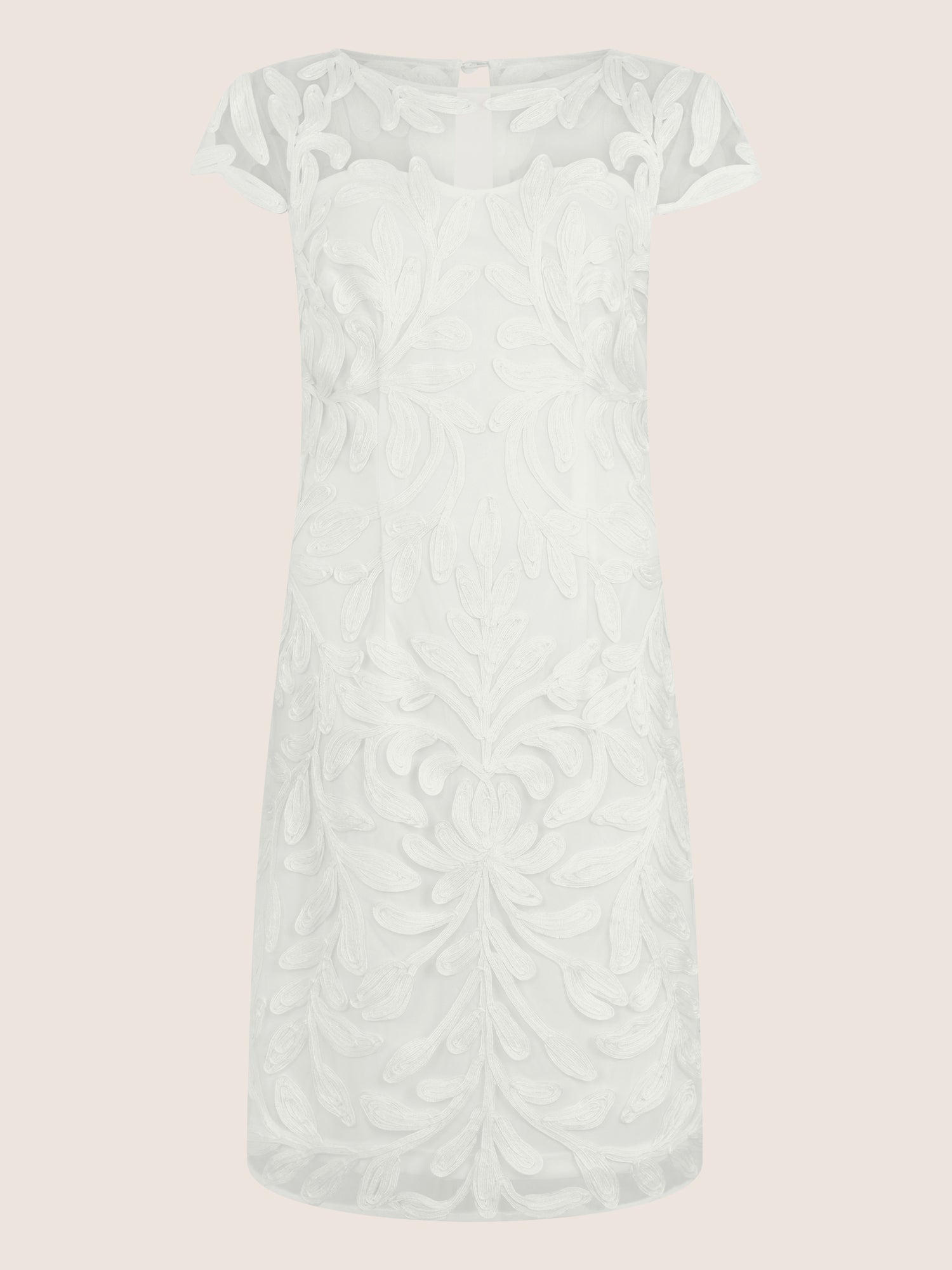 APART Cocktailkleid mit floraler 3D-Stickerei | creme