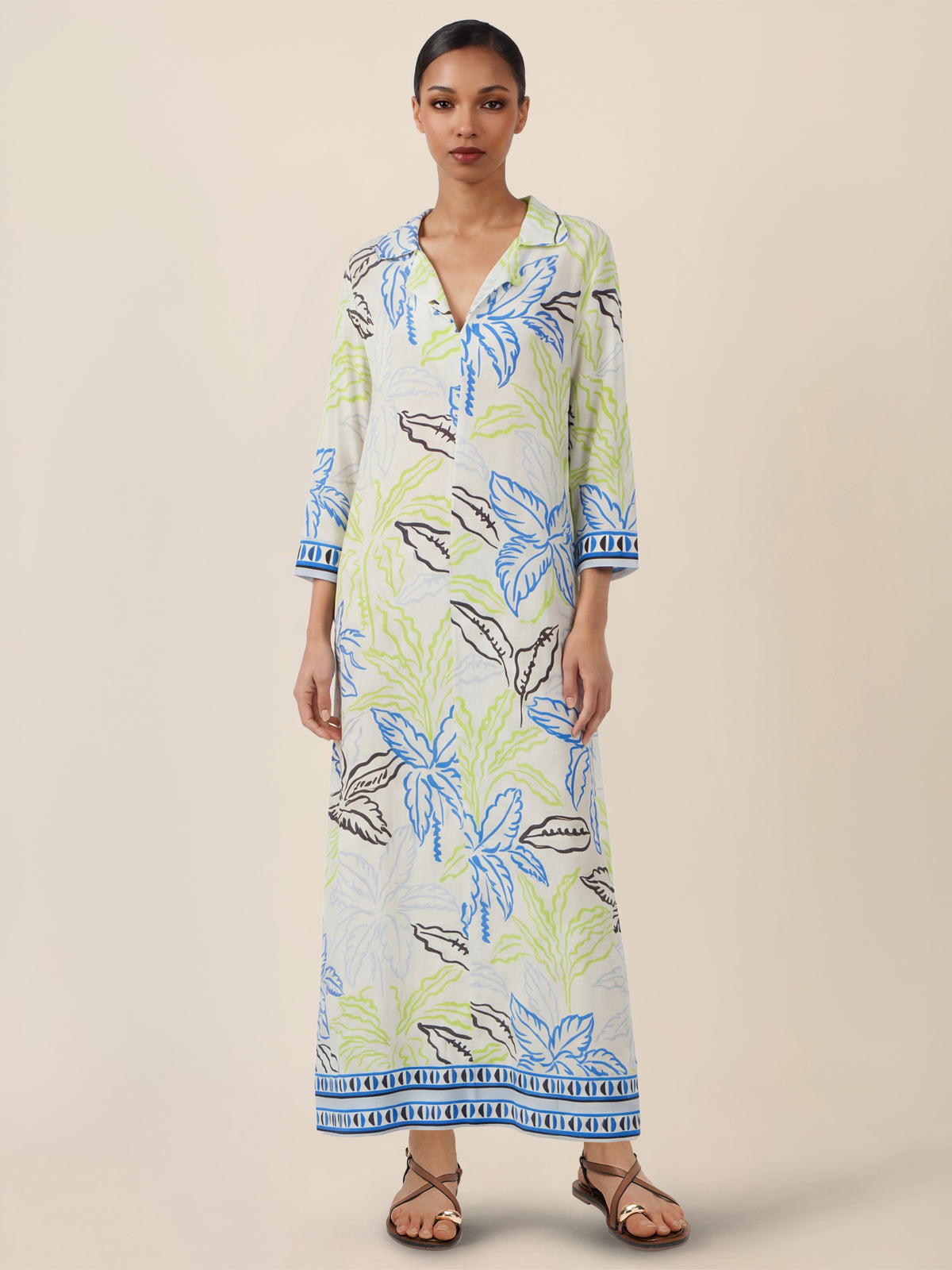 APART Viskosekleid mit grafischem Print | creme-multicolor