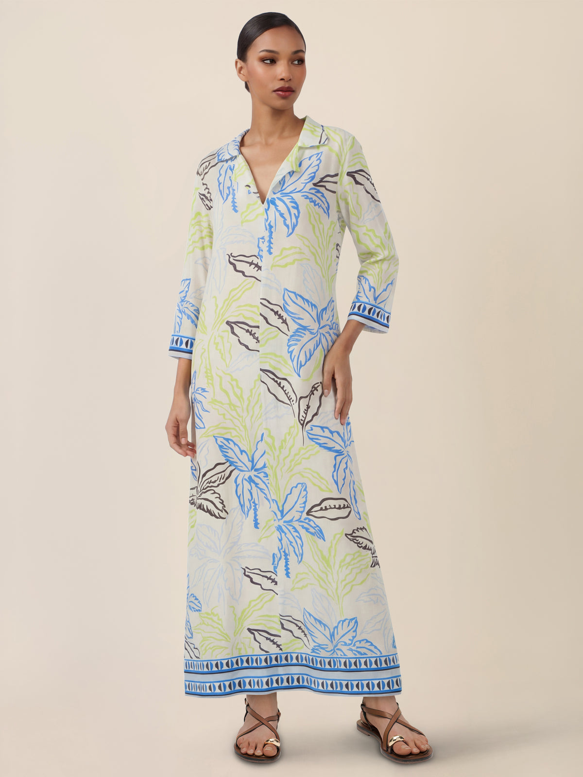 APART Viskosekleid mit grafischem Print | creme-multicolor