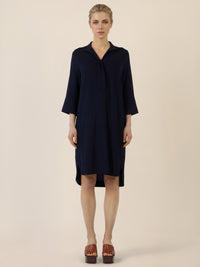 APART Kleid mit V-Ausschnitt und 3/4-Ärmeln | nachtblau