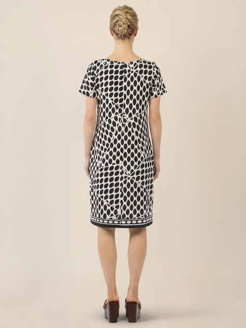 APART Kleid mit Grafikprint und Rundhalsausschnitt | schwarz-creme image 1