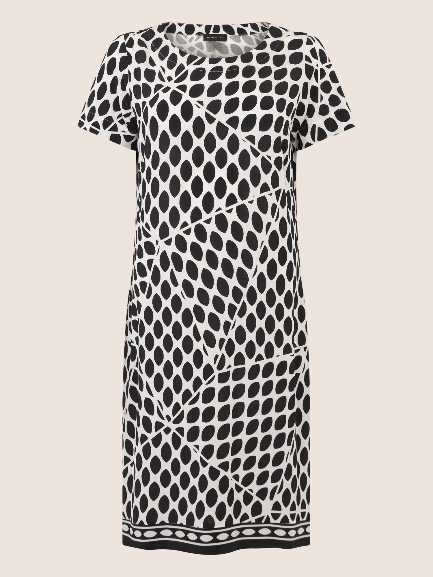 APART Kleid mit Grafikprint und Rundhalsausschnitt | schwarz-creme