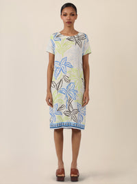 APART Jerseykleid mit Palmenprint | creme-multicolor
