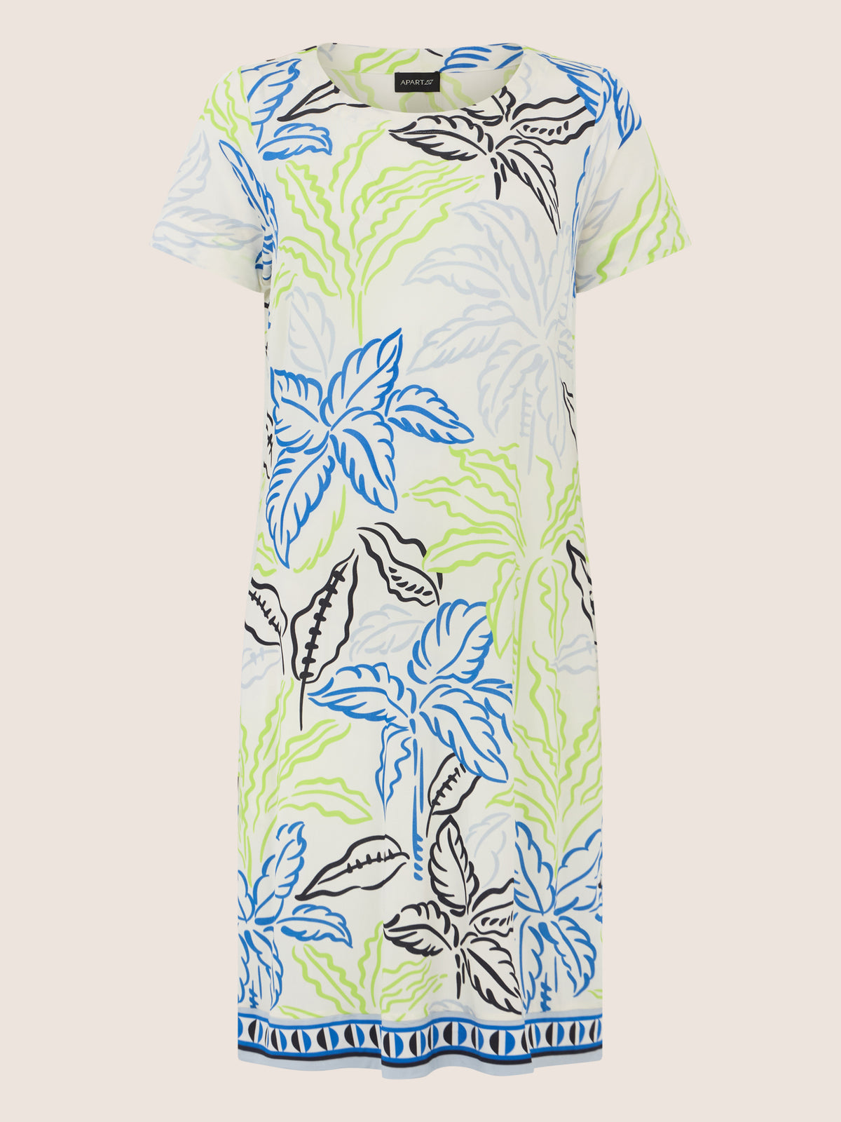 APART Jerseykleid mit Palmenprint | creme-multicolor