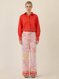 APART Weite Jerseyhose mit tropischem Print | creme-multicolor