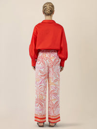 APART Weite Jerseyhose mit tropischem Print | creme-multicolor