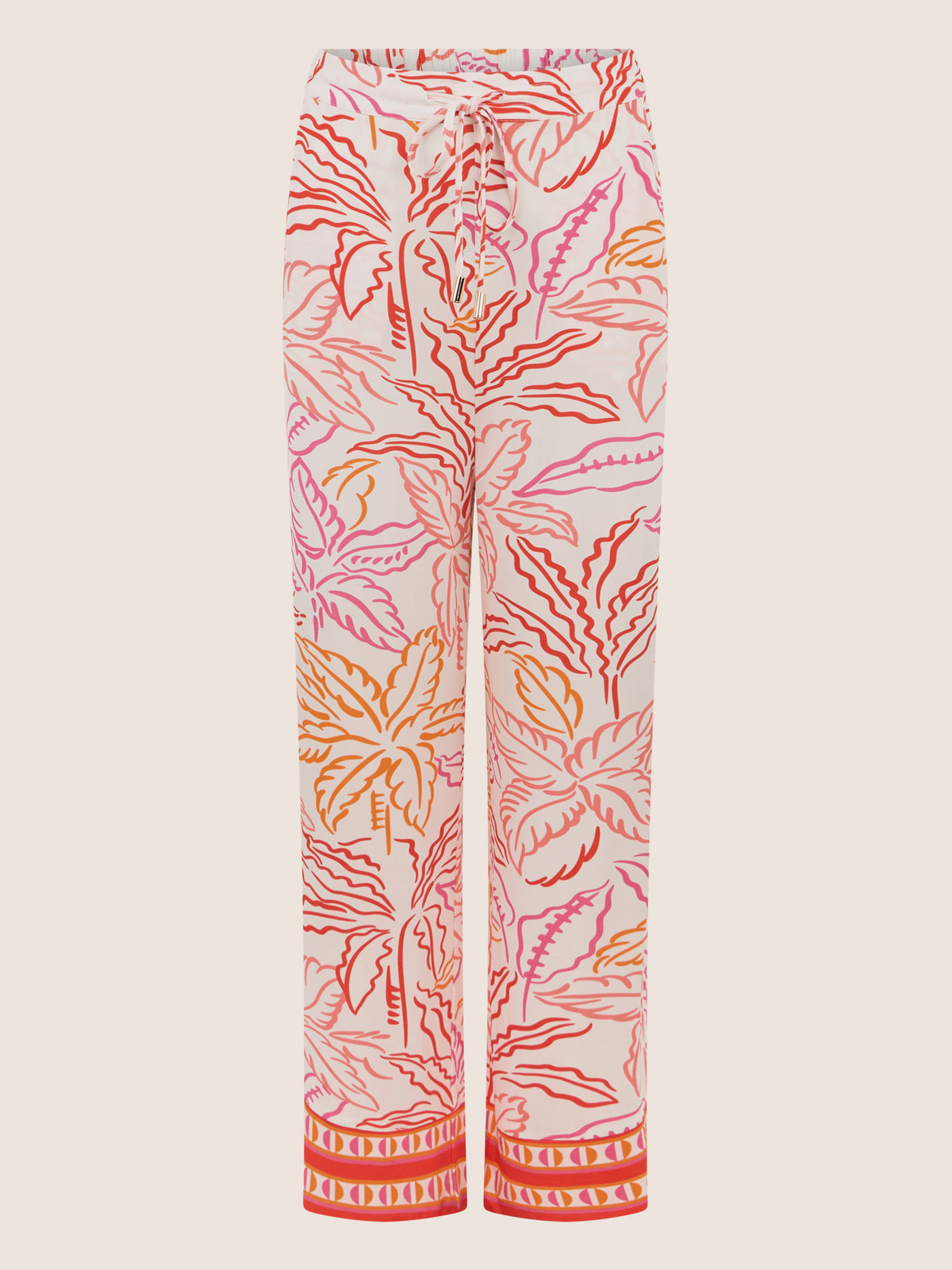 APART Weite Jerseyhose mit tropischem Print | creme-multicolor