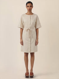 APART Kleid mit Gürtel und Raglanärmeln | beige