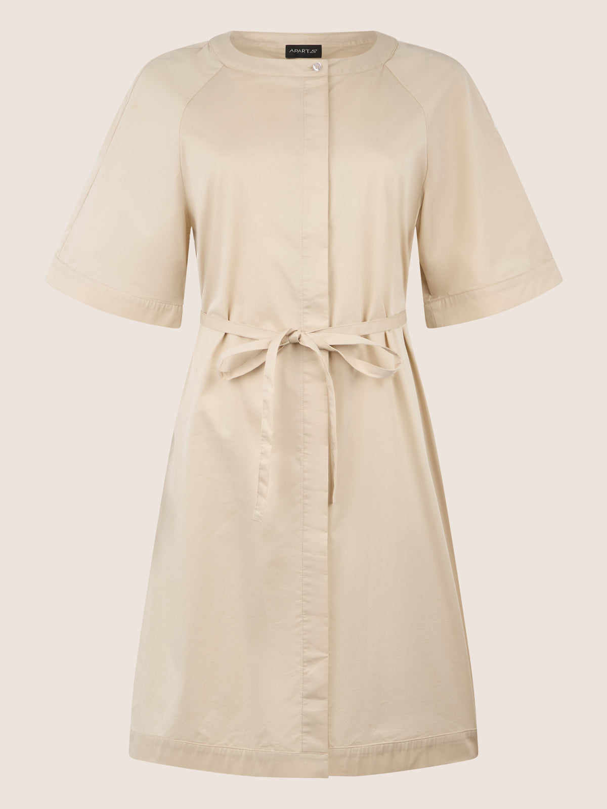 APART Kleid mit Gürtel und Raglanärmeln | beige
