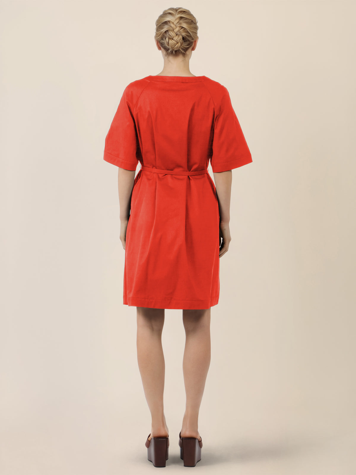 APART Kleid mit Gürtel und Raglanärmeln | orange