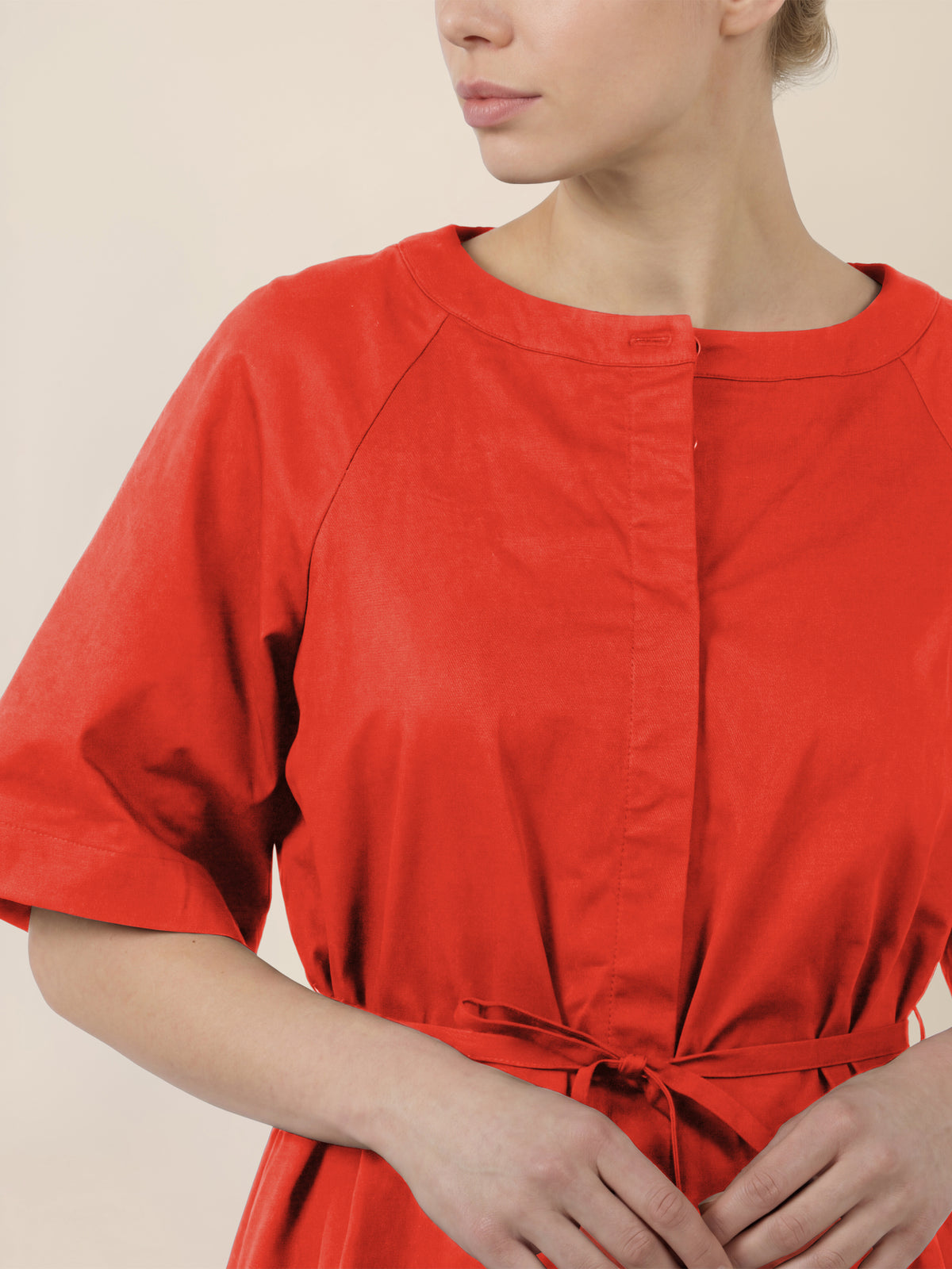 APART Kleid mit Gürtel und Raglanärmeln | orange