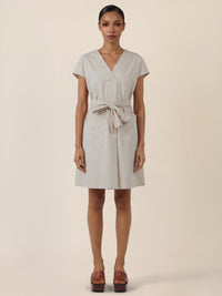 APART Sommerliches Hemdblusenkleid mit Bindegürtel | beige