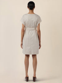 APART Sommerliches Hemdblusenkleid mit Bindegürtel | beige