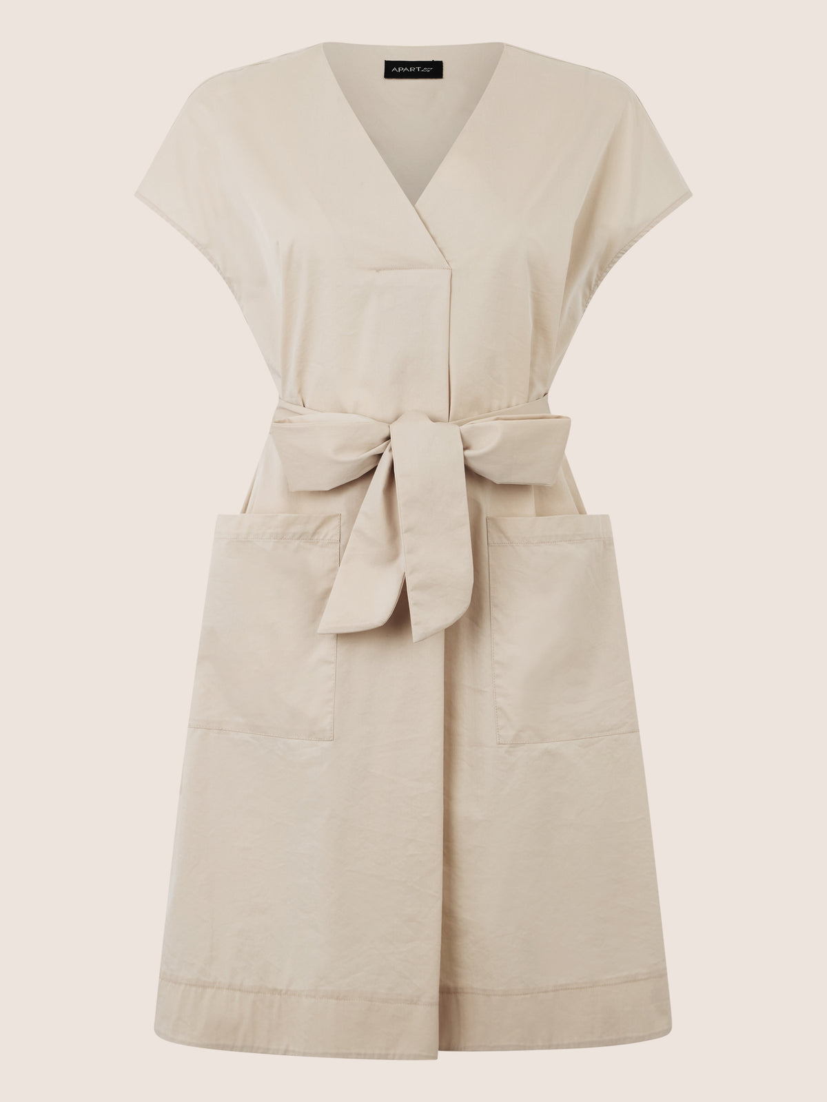 APART Sommerliches Hemdblusenkleid mit Bindegürtel | beige